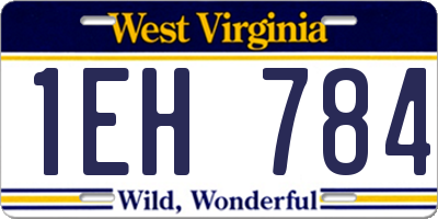 WV license plate 1EH784