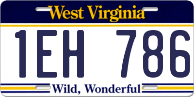 WV license plate 1EH786