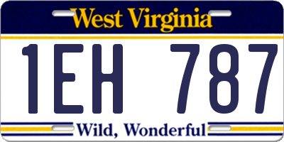 WV license plate 1EH787
