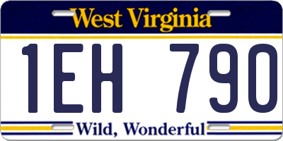 WV license plate 1EH790