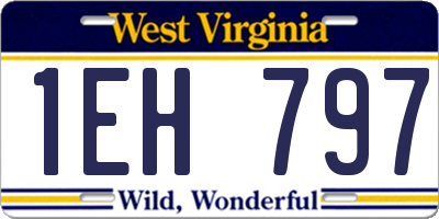 WV license plate 1EH797