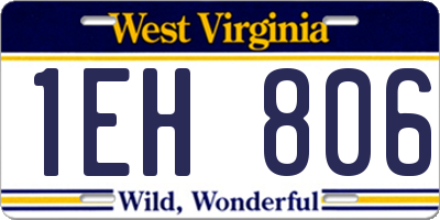 WV license plate 1EH806