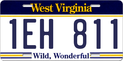 WV license plate 1EH811