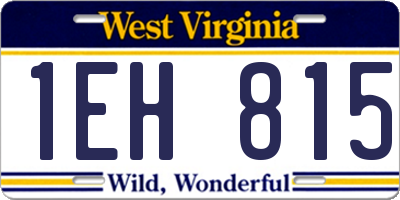 WV license plate 1EH815