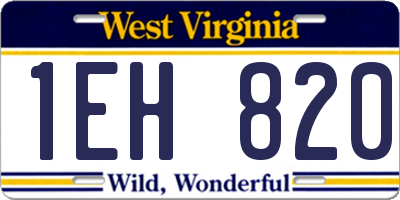 WV license plate 1EH820