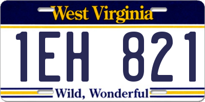 WV license plate 1EH821