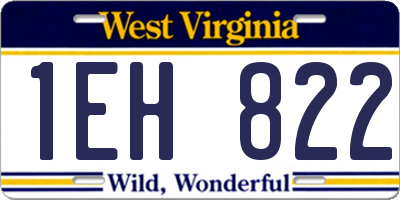 WV license plate 1EH822