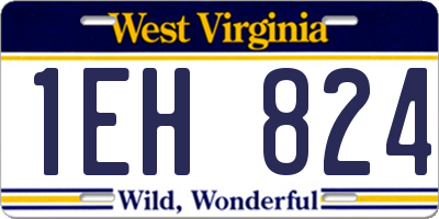 WV license plate 1EH824