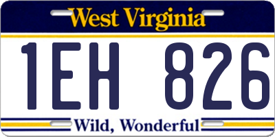 WV license plate 1EH826