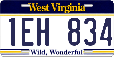 WV license plate 1EH834