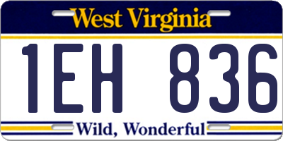 WV license plate 1EH836