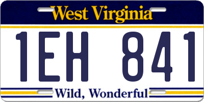 WV license plate 1EH841