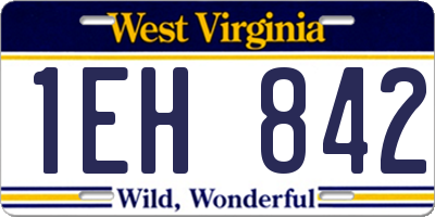 WV license plate 1EH842