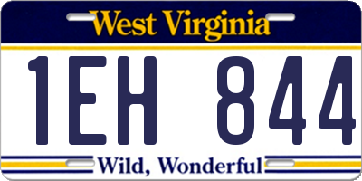 WV license plate 1EH844