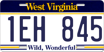 WV license plate 1EH845