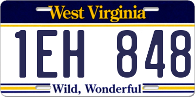 WV license plate 1EH848