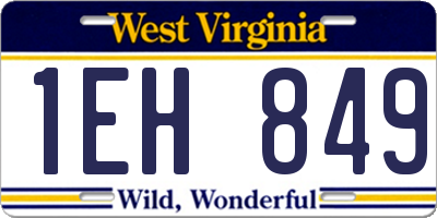 WV license plate 1EH849