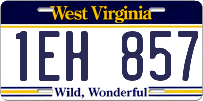 WV license plate 1EH857