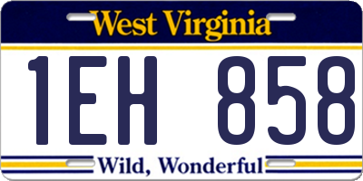 WV license plate 1EH858