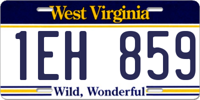 WV license plate 1EH859
