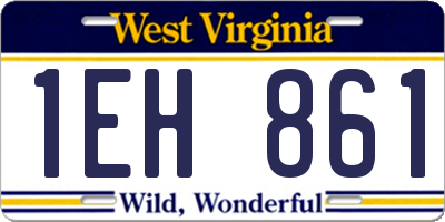 WV license plate 1EH861