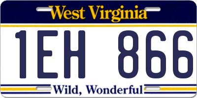 WV license plate 1EH866
