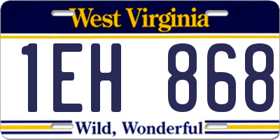WV license plate 1EH868