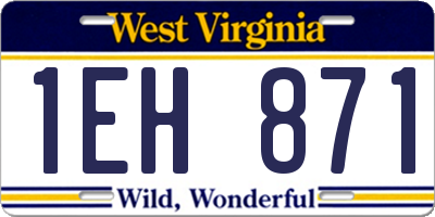 WV license plate 1EH871