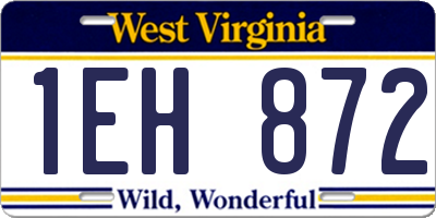 WV license plate 1EH872