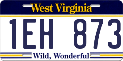 WV license plate 1EH873