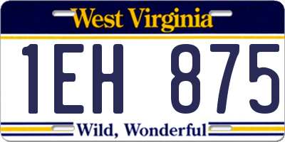 WV license plate 1EH875