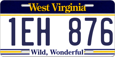WV license plate 1EH876