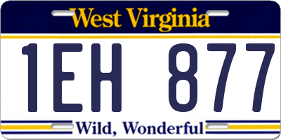 WV license plate 1EH877