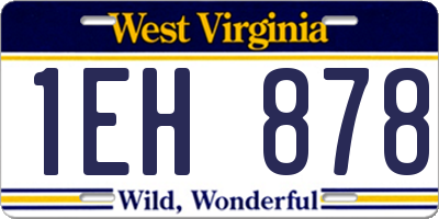 WV license plate 1EH878