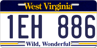 WV license plate 1EH886