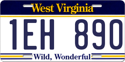 WV license plate 1EH890