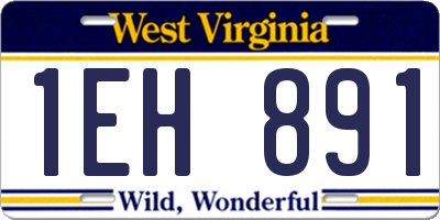 WV license plate 1EH891