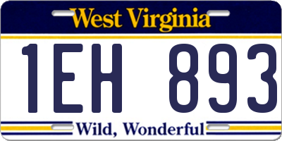 WV license plate 1EH893