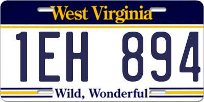 WV license plate 1EH894