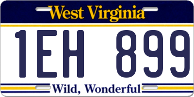 WV license plate 1EH899
