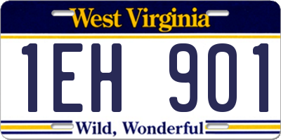 WV license plate 1EH901