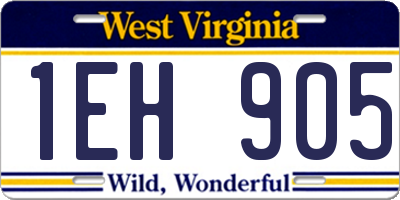 WV license plate 1EH905