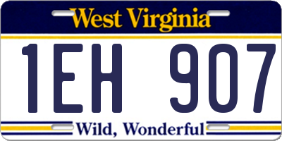 WV license plate 1EH907