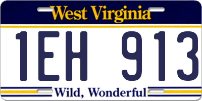 WV license plate 1EH913