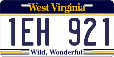 WV license plate 1EH921