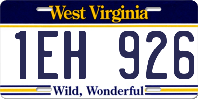 WV license plate 1EH926