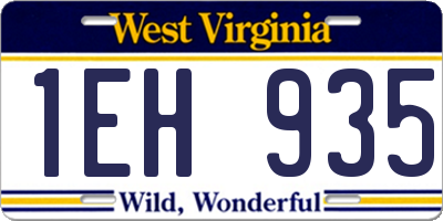 WV license plate 1EH935