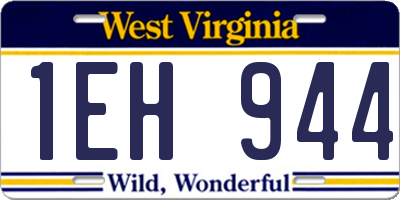 WV license plate 1EH944