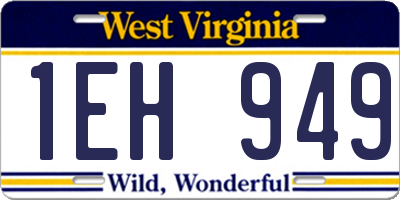 WV license plate 1EH949