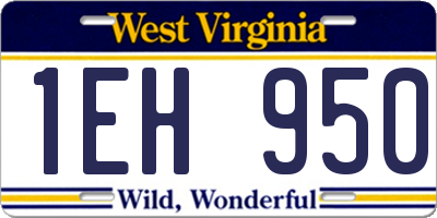 WV license plate 1EH950